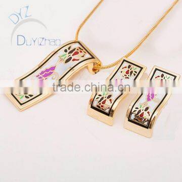 newest enamel jewelry set wholesale costume earring pendant jewelry