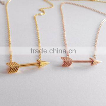 925 Sterling Silver bow and arrow simple design necklace for girls jewelry necklace