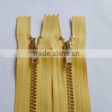 3# metal brass zipper 45YG YKK teeth zipper close end zipper gold teeth zipper auto locking zipper cate zipper