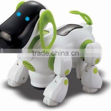 Battery operated walking dog toy with light and music
