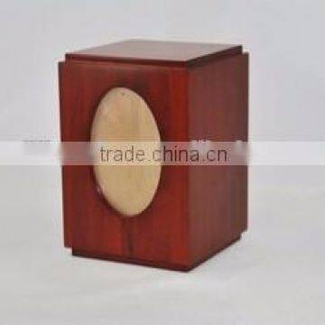 High quality funeral supples sollid wooden cinerary urn casket