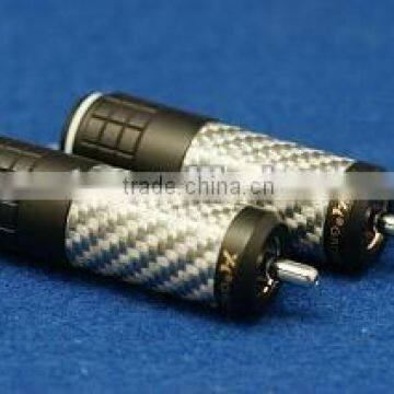 Hi-End OCC Rhodium Plated rca connector Carbon Fiber RCA Plug