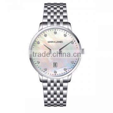 Middle East Stones Slim MOP Face Solid Steel Luxury Women Watches