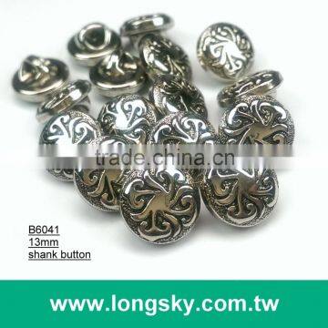 (#B6041/13mm) Taiwan fashion plated cloud pattern small shank buttons for garment