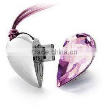 Promotinal gift Crystal Jewelry USB Stick with heart shape made in China