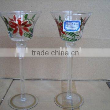 Hand Made Painted Glass Candleholder
