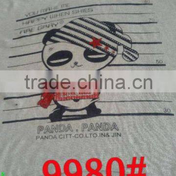 Printing panda pattern and hot drilling technology of girls sweater 9980#