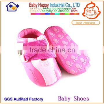 Rose red PU skid proof reasonable price Shenzhen sport baby shoes