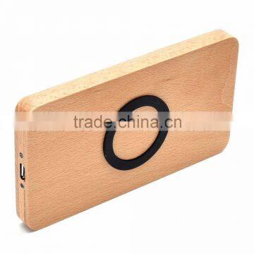Natural Real Wood Bamboo Qi Wireless Charger Pad Charging Mat for Smart Phone photo-5