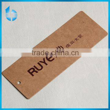 Thick vellum paper card tag with single color and round angle for quality women's cotton and linen clothing