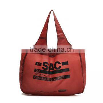 High- capacity foldable polyester shopping bag with tote