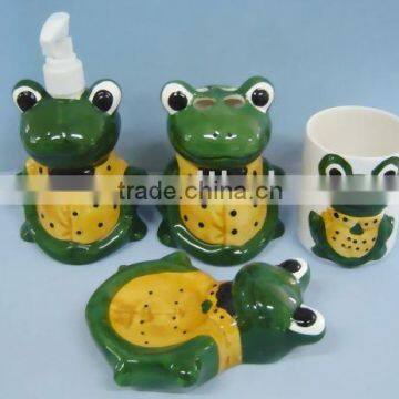 ceramic bathroom set,sopa dish, soap dispenser,tumbler,toothbrush holder