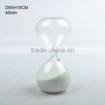 fabulous popular transparent/decorative glass sand clock for supermarket /centrepiece