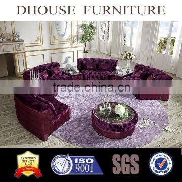 half round classical fabric sofa chesterfield design livingroom furniture AL034