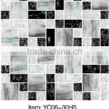 black and white crystal glass mosaic tiles