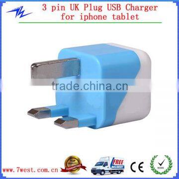 OEM Brand UK Plug USB Wall Charger Portable USB Travel Charger for Tablets and Cellphone