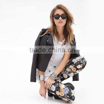 New Women Floral Print Leggings Stretchy Sexy Jeggings Pencil Pants Plus Size photo-3