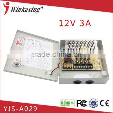 CCTV power supply box 12V 3A cctv system 4CH PSU YJS-A029