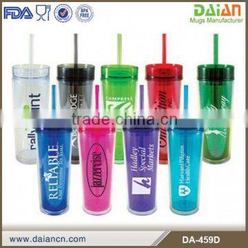 16oz. candy color acrylic tumblers with lid and straw