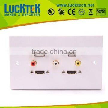 SVGA, 2 x VIDEO and USB and 3RCA Couplers double gang UK Faceplate Wall Plate