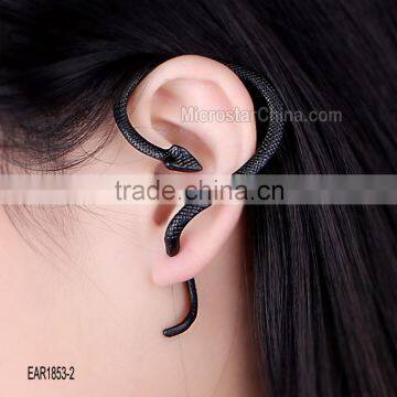 Anti allergy alloy electroplate personalized punk black snake fashion earrings 2015