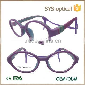 New trend purple color round shape optical frame for baby with replaceable bracer and temple baby glasses frame