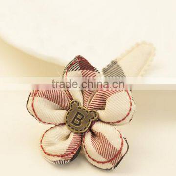 MS81090C British style kids girls hair accessories checked design hairpin