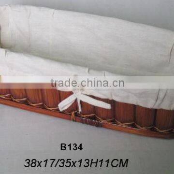 Rectangle bamboo basket w lining