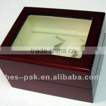 Wooden Watch box for set watches with clear window