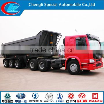 HOT Sell African use Front lifting U shape 3 axle 6 tipper trailer mining use 8 wheels dumper trailer 45cbm van trailer