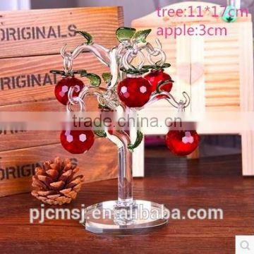 decoration gift red crystal apple tree