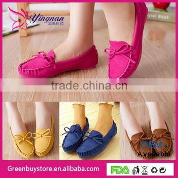 2015 New Trendy Casual Flat Heel Shoes Bow Knot Round Toe Slip Candy Color Loafer Shoes Autumn Comfortable Women Shoes