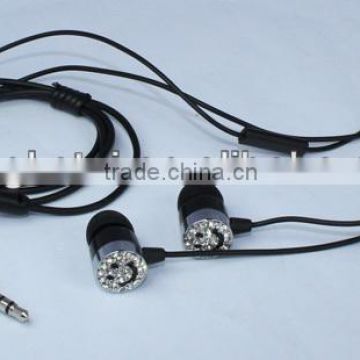 unique shape handfree earphone with diamond ear shell