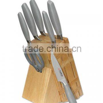 Stainless Steel 8pcs Knife Set with Sand Blasted Handle Stainless steel cutlery set with white handle