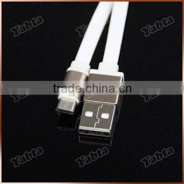 Custom Printing OEM Logo Laser Aluminum Connector Noodle Flat Micro USB Charger Cable photo-2