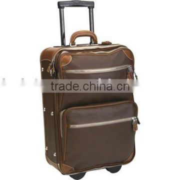 Hazel Endurance leather carry on trolley