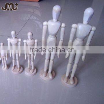 12" polished pure wooden female manikin