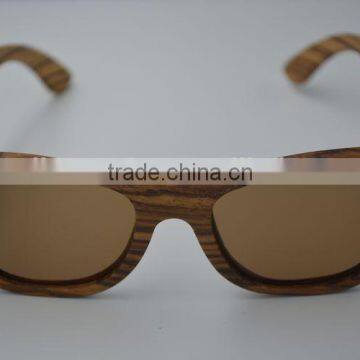 2015 OEM Zebra Wood Factory Price Custom Wooden Frames Sunglasses Handmad Wood Sunglasses Polarzied Lense