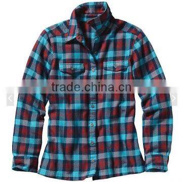 Women's Scotch Plaid Shirt Ladies Red/ Green/black Check Flannel Shirts for Christmas photo-6