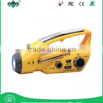 wholesale Multi-function Portable Solar / Cranked Dynamo Power LED Flashlight with AM/FM Radio (XLN-288DUS)