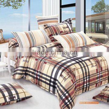 100% cotton check Bed Linen Duvet Cover Set/nice print bed cover set