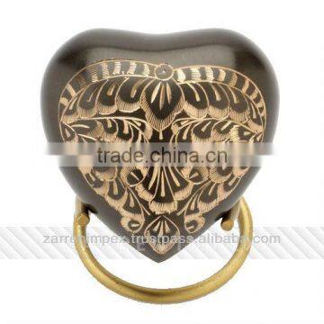 Slate Engraved 3" Brass Heart Urn