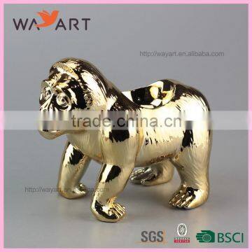 Funny Gold Orangutan Wholesales Ceramic Candle Holder