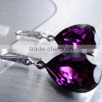 falak gems Purple Earrings Amethyst Earrings Crystal Wedding Earrings