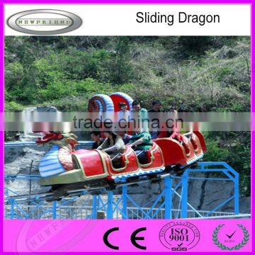 Funfair kids and adults outdoor amusement park rides dragon sliding roller coaster for sale