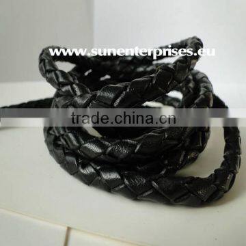 Round Leather Cords - Black - 2mm