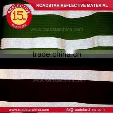 Fluorescent elastic hook and loop reflective armband