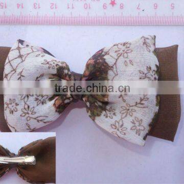 double chiffon bow tie hair pin