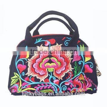 Luckybags new design embroidery handbag women handbags flower hand embroidery flower designs
