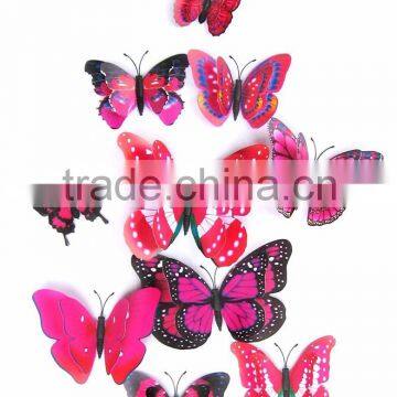 Luxury Colorful Butterfly Stickers Indoor Outdoor Butterfly 3D PVC Wall Sticker Wall Butterfly Stickers For Wedding